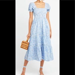 Smocked midi dress, new with tags